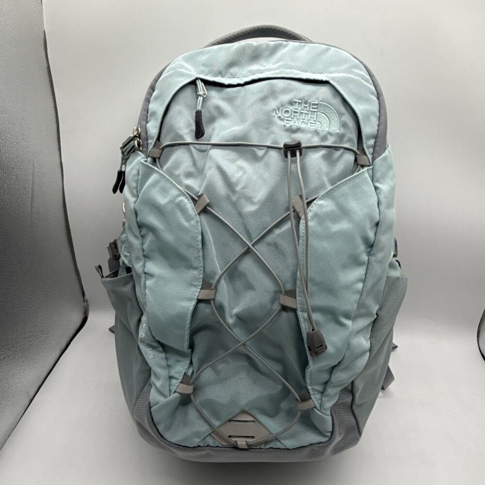The North Face Borealis Backpack Baby Blue FlexVent Bungee Laptop Daypack EUC